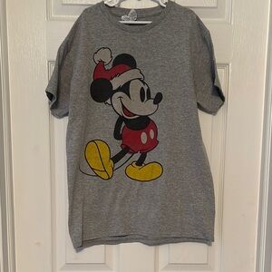Disney Mickey Mouse Gray and Red Short Sleeve Tee
